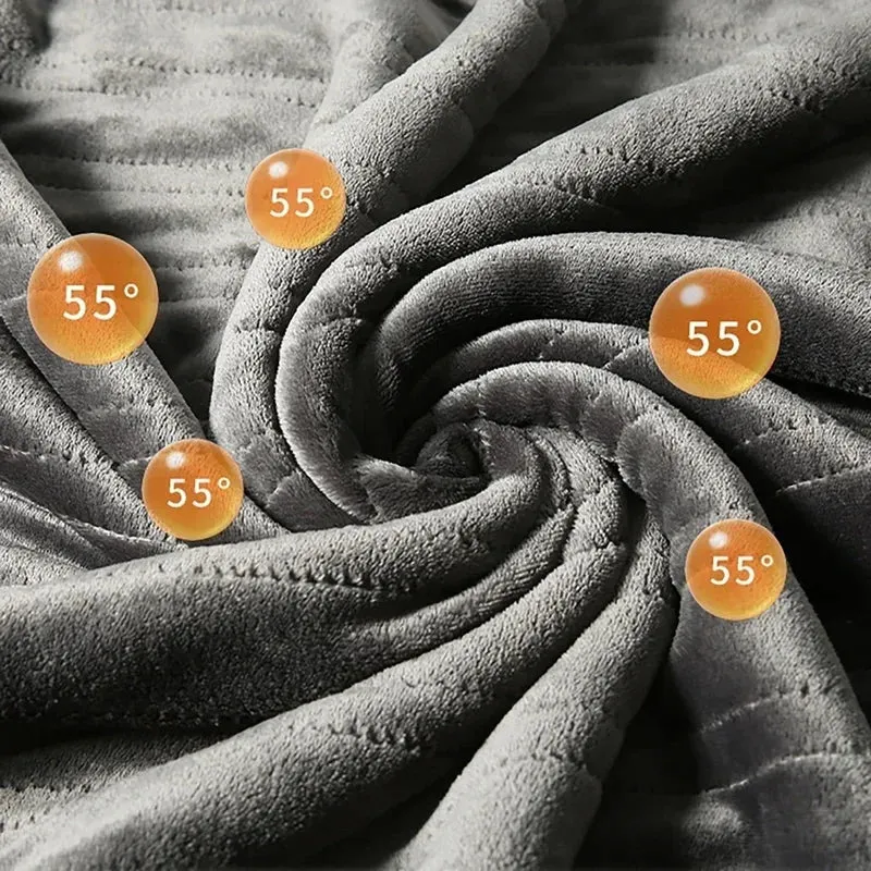 Flannel & Sheepskin Electric Blanket with 9 Heat Settings and Auto Shut-Off
