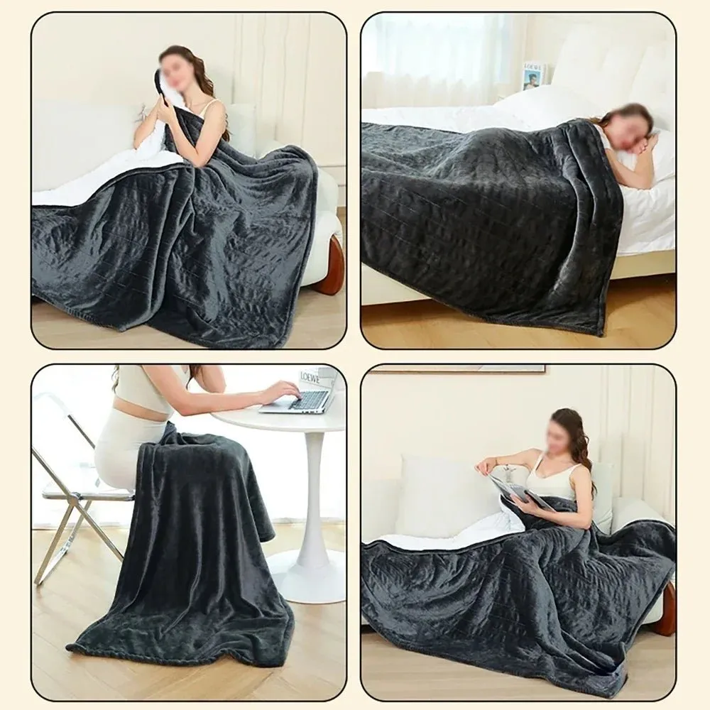Flannel & Sheepskin Electric Blanket with 9 Heat Settings and Auto Shut-Off