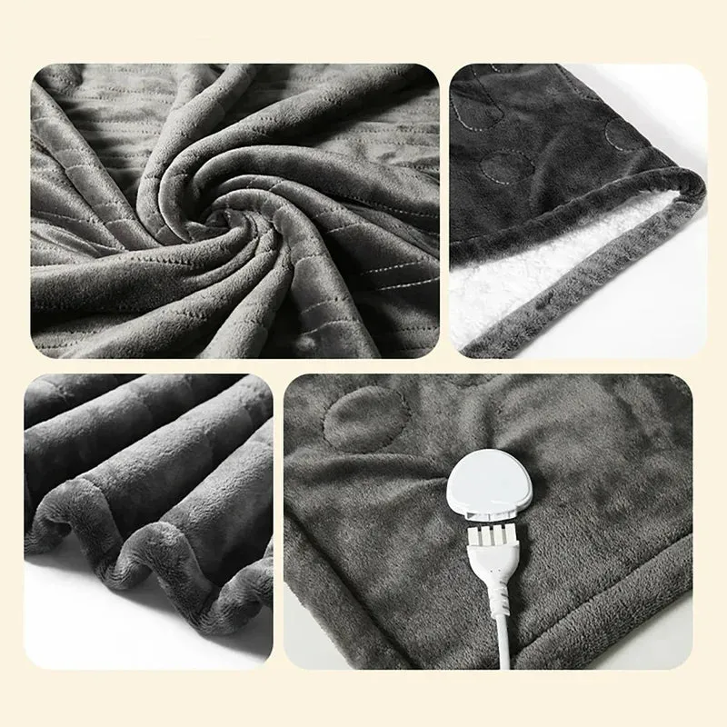 Flannel & Sheepskin Electric Blanket with 9 Heat Settings and Auto Shut-Off