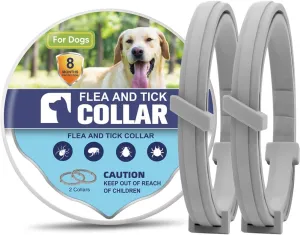 Flea Collar for Dogs, Flea & Tick Collar for Dogs, Tick Collars, 8 Months Protection, Large dog 2-Count