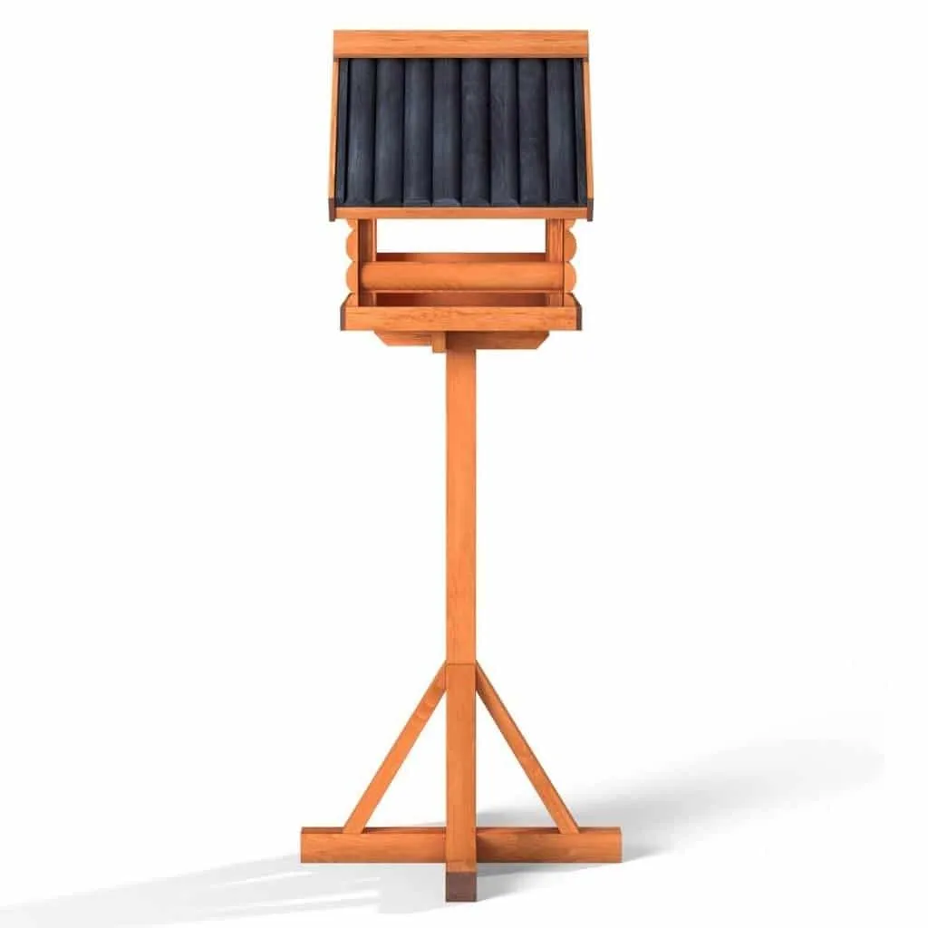 Fordwich Black Wild Garden Bird Table | Unique Log Lap Design | Delivered In Only 2 Parts