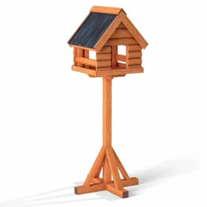Fordwich Black Wild Garden Bird Table | Unique Log Lap Design | Delivered In Only 2 Parts