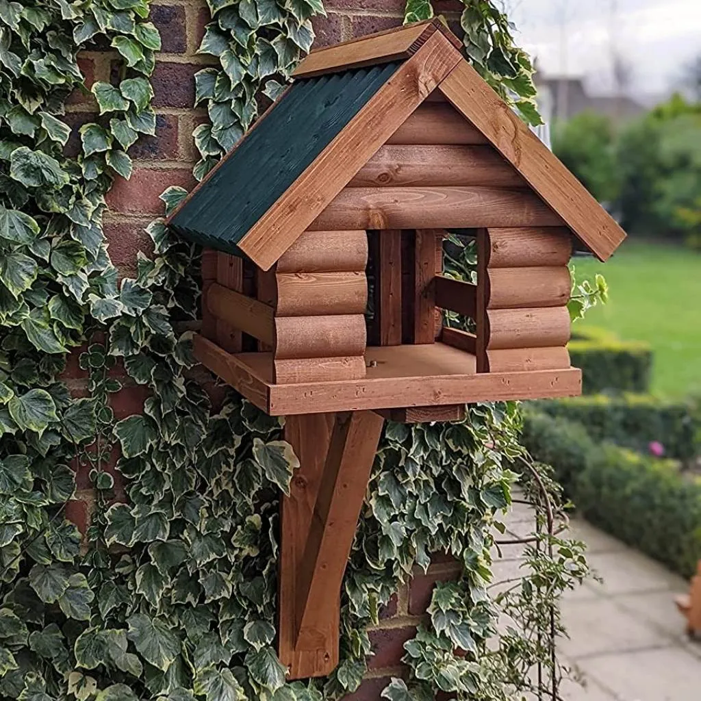 Fordwich Green Wall Mounted Bird Table - Log Lap Design
