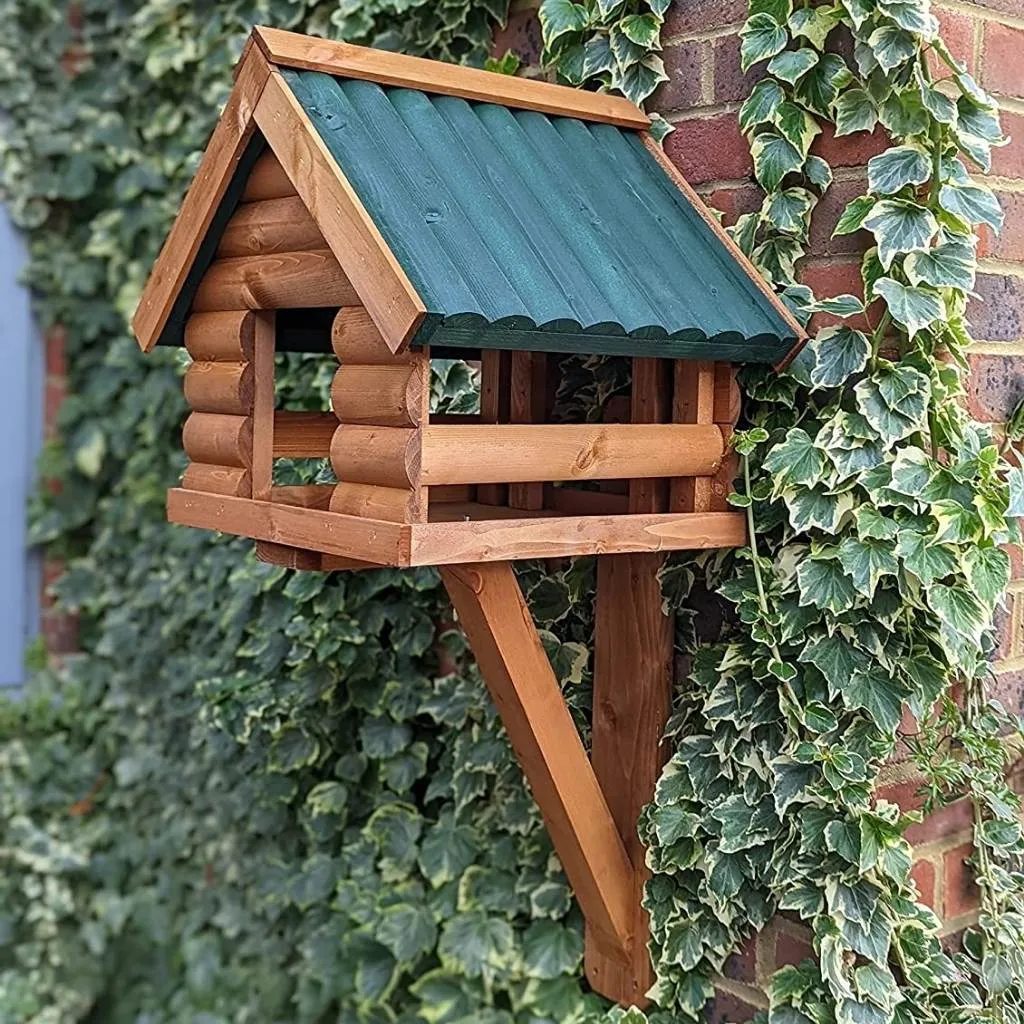 Fordwich Green Wall Mounted Bird Table - Log Lap Design