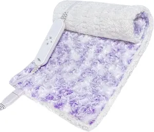 GOQOTOMO XL Electric Heating Pad for Back Pain Relief, 12 Heat Levels, Machine Washable, 12" x 24"Cute Plush Heat Pad, Holiday Gifts for Women, Heat Patch, Rose Tie-Dye - Purple & WhiteJMZ