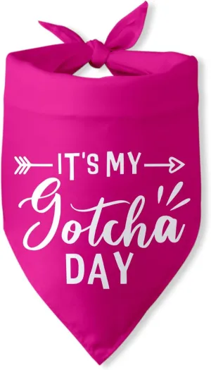 Gotcha Day Dog Bandana Happy Gotcha Day Dog Scarf Accessories It's My Gotcha Day Birthday Party Decorations Photo Props Adoption Day Purple Dog Bandana