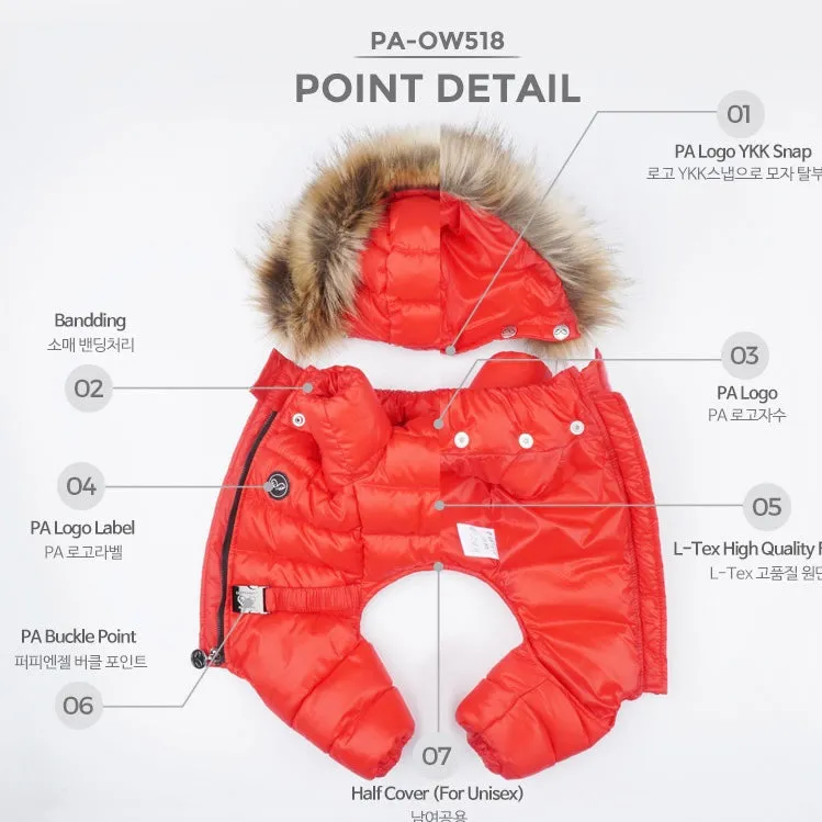 grey love down padded snowsuit - last one size s!