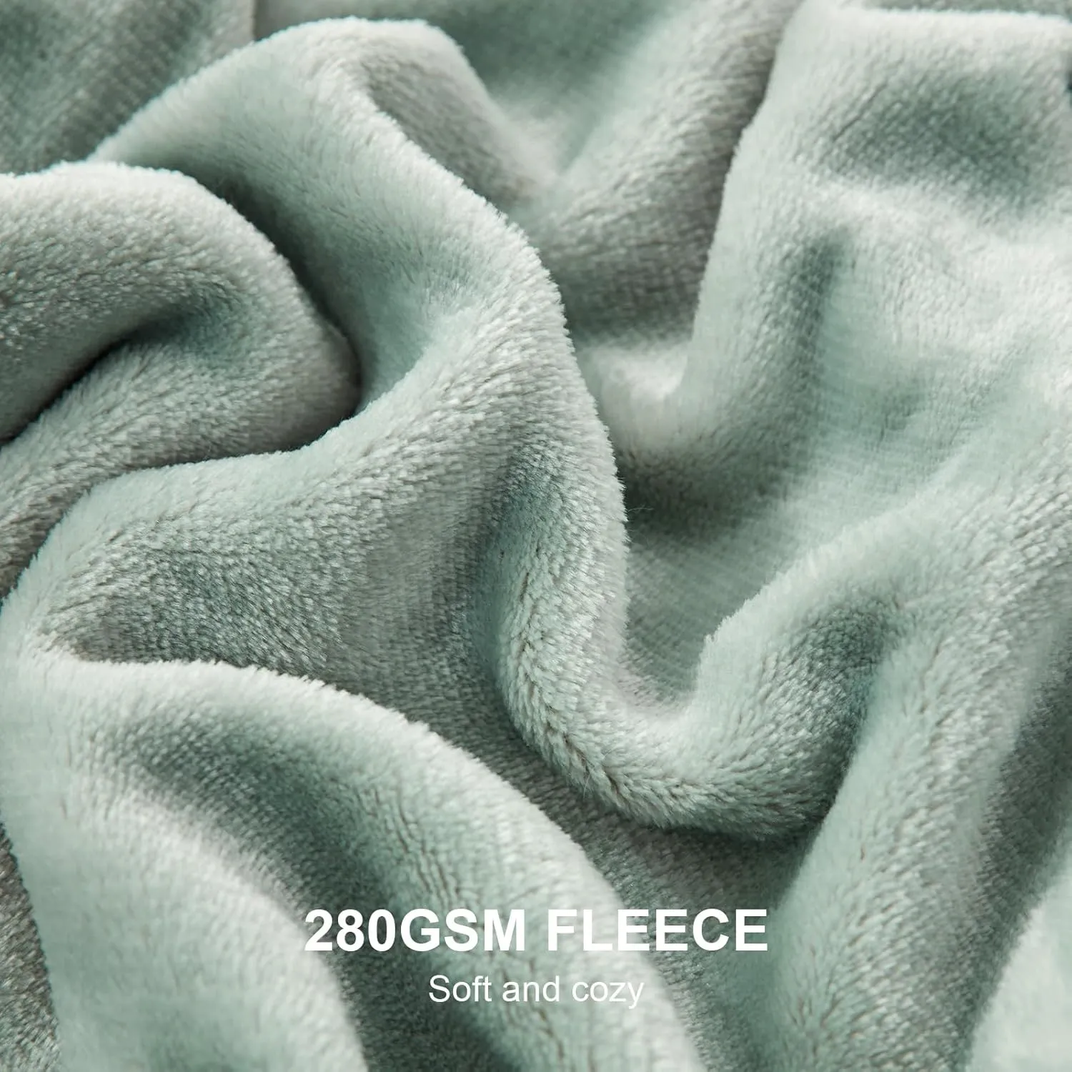 Hansleep Fleece Celadon Throw Blanket, Super Soft Flannel Fuzzy Plush Cozy Blanket for All Seasons, Celadon, Throw 50x60 Inches