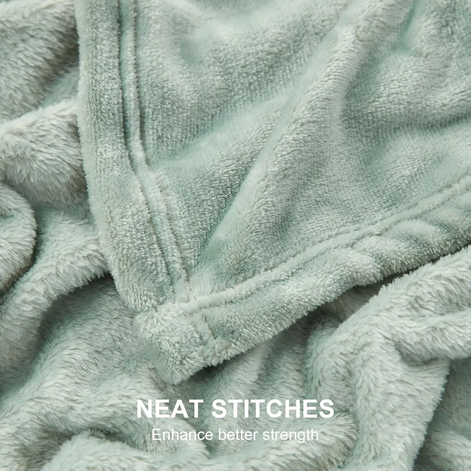 Hansleep Fleece Celadon Throw Blanket, Super Soft Flannel Fuzzy Plush Cozy Blanket for All Seasons, Celadon, Throw 50x60 Inches