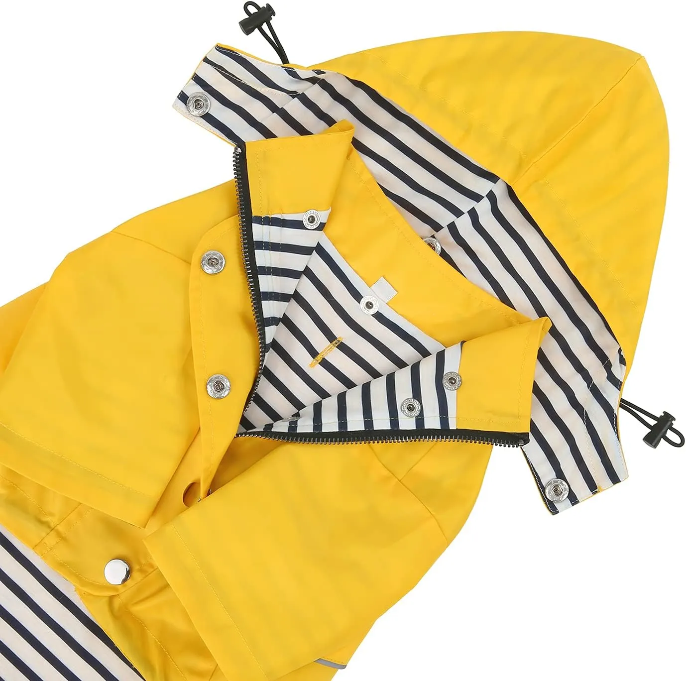 HDE Dog Raincoat Double Layer Zip Rain Jacket with Hood for Small to Large Dogs Yellow - 3XL