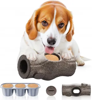 Interactive Dog Toys, Dog Puzzle Toy, Frozen Treat Toy to Keep Them Busy, Dog Chew Toys, Branch Shape with Peanut Butter Grooves, Enrichment Toys for Dogs, Durable Dog Toys, BPA & PVC-Free