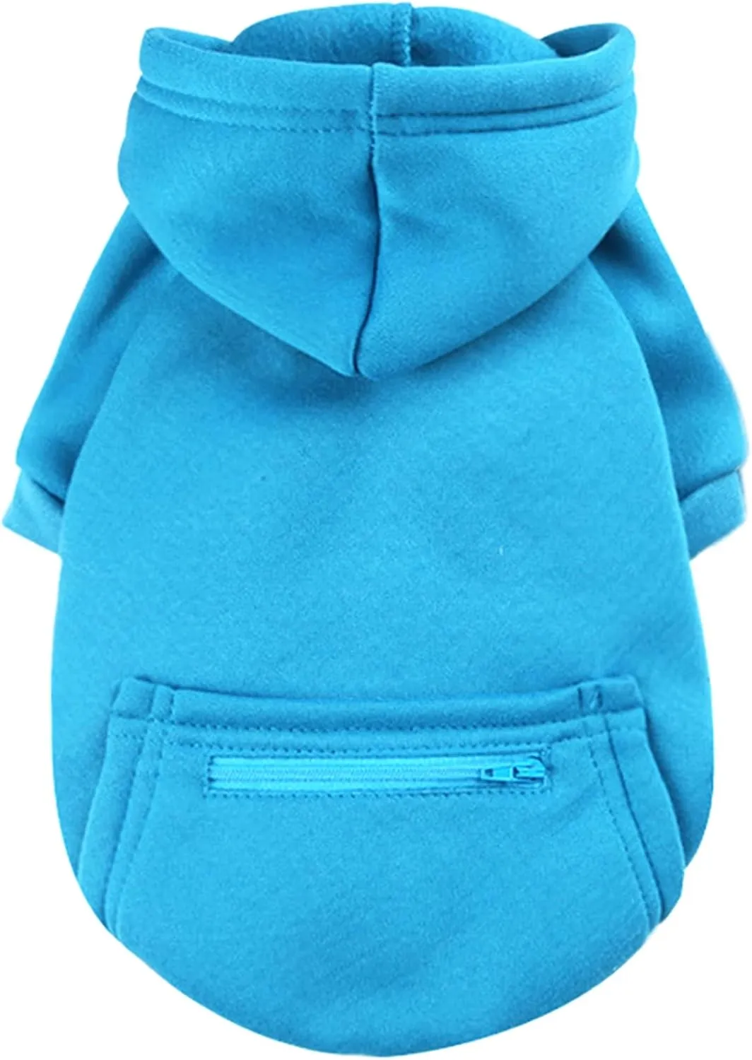 Jecikelon Pet Dog Cold Weather Coat with Pocket Winter Dog Hoodie Warm Puppy Clothes for Small Dogs Chihuahua Clothing (Small, Y02-Blue)