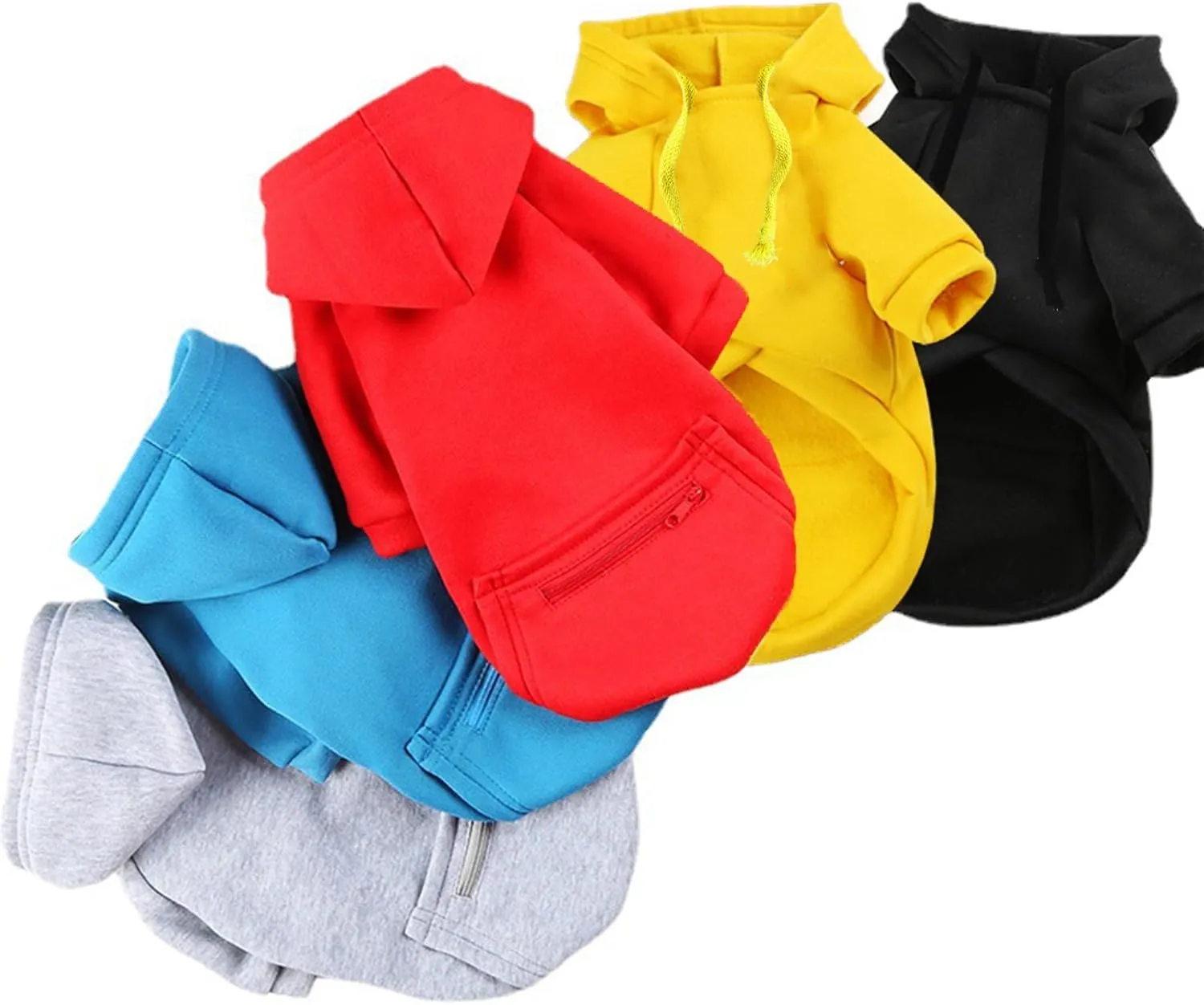 Jecikelon Pet Dog Cold Weather Coat with Pocket Winter Dog Hoodie Warm Puppy Clothes for Small Dogs Chihuahua Clothing (Small, Y02-Blue)