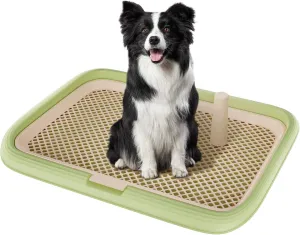 Large 23.6"x17.7" Dog Potty Tray, Indoor Pet Pee Pad Holder with Mesh Floor,Bathroom Dog Litter Box, Pet Toilet (Green)