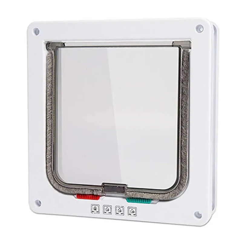 Large Dog Door Flap with 4 Way Locking Security Smart Doggie Door Flap Gate Weatherproof
