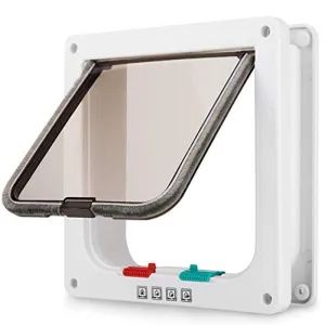 Large Dog Door Flap with 4 Way Locking Security Smart Doggie Door Flap Gate Weatherproof