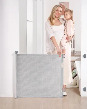Likzest Retractable Baby Gate, Mesh and Pet Gate 33/'' Tall, Extends up to 55/'' Wide, Child Safety Gates for Stairs Doorways Hallways, Dog Cat Indoor Outdoor (Gray), 6*18, SH20.006DC