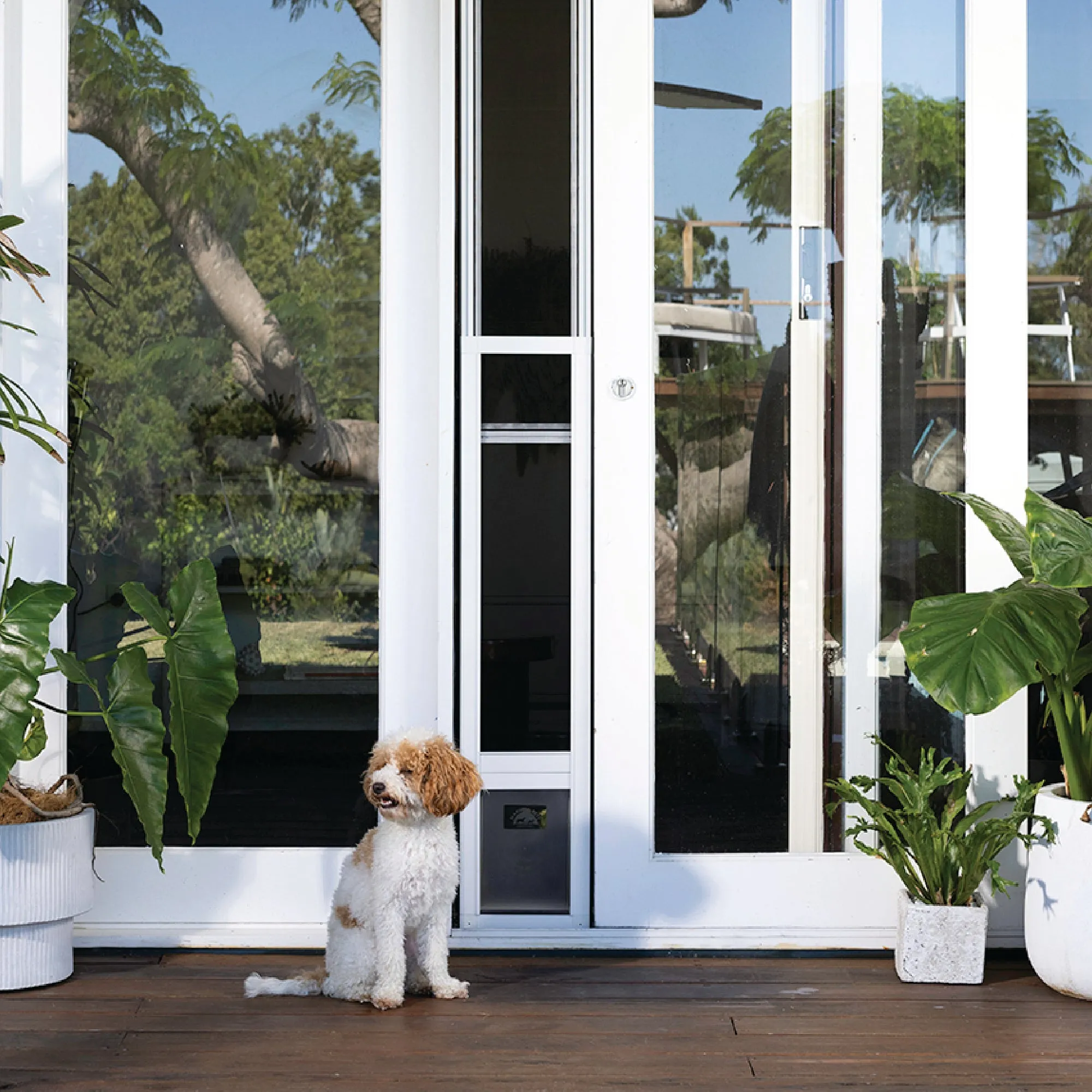 Mesh Patio Pet Door - Without Clear Weather Resistant Panels