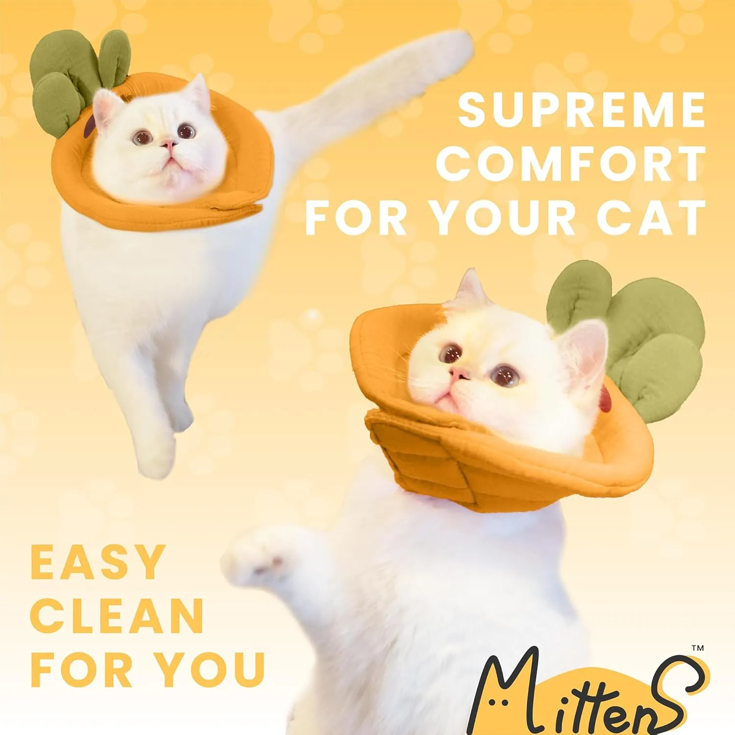 MITTENS Soft Cat Cone, Adjustable Cat Recovery Collar, Elizabethan Collar for Cats