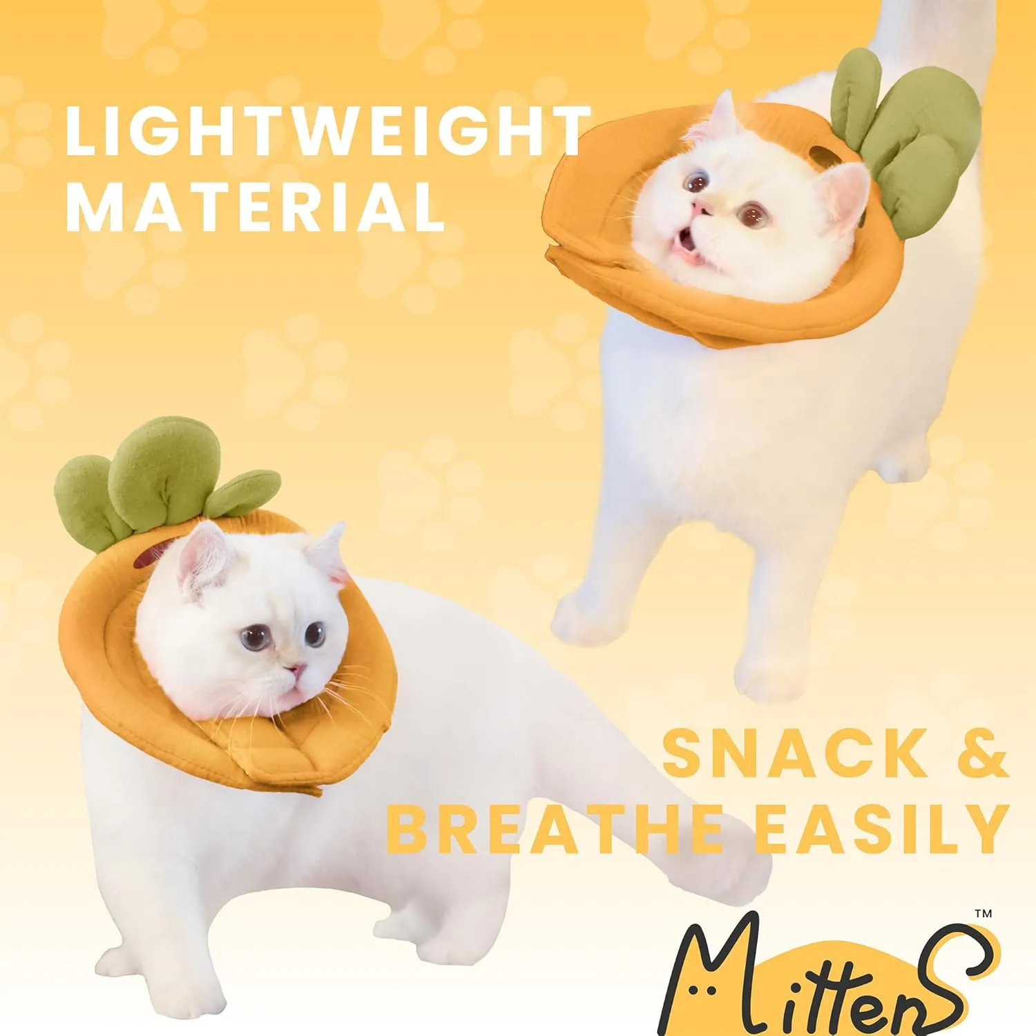 MITTENS Soft Cat Cone, Adjustable Cat Recovery Collar, Elizabethan Collar for Cats