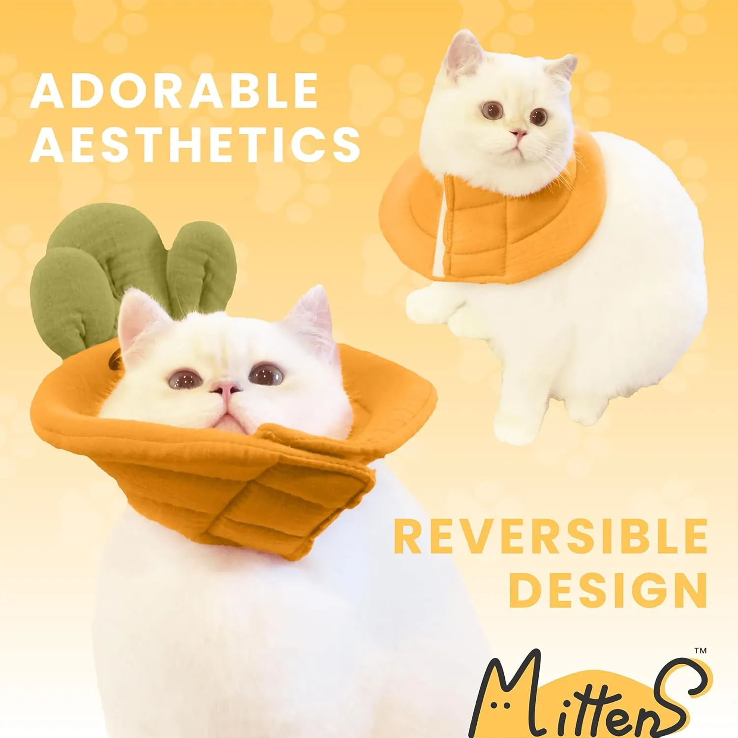 MITTENS Soft Cat Cone, Adjustable Cat Recovery Collar, Elizabethan Collar for Cats