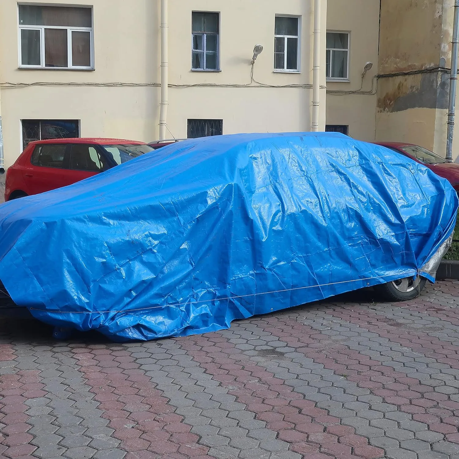 Multi-Purpose Large Tarp Waterproof Cover | Blue, 8' x 10' 5 Mil Thick | Rip Proof Tarps | Thick Weave Material, UV Resistant Great for Tarpaulin Canopy Tent, Boat, RV or Pool Cover