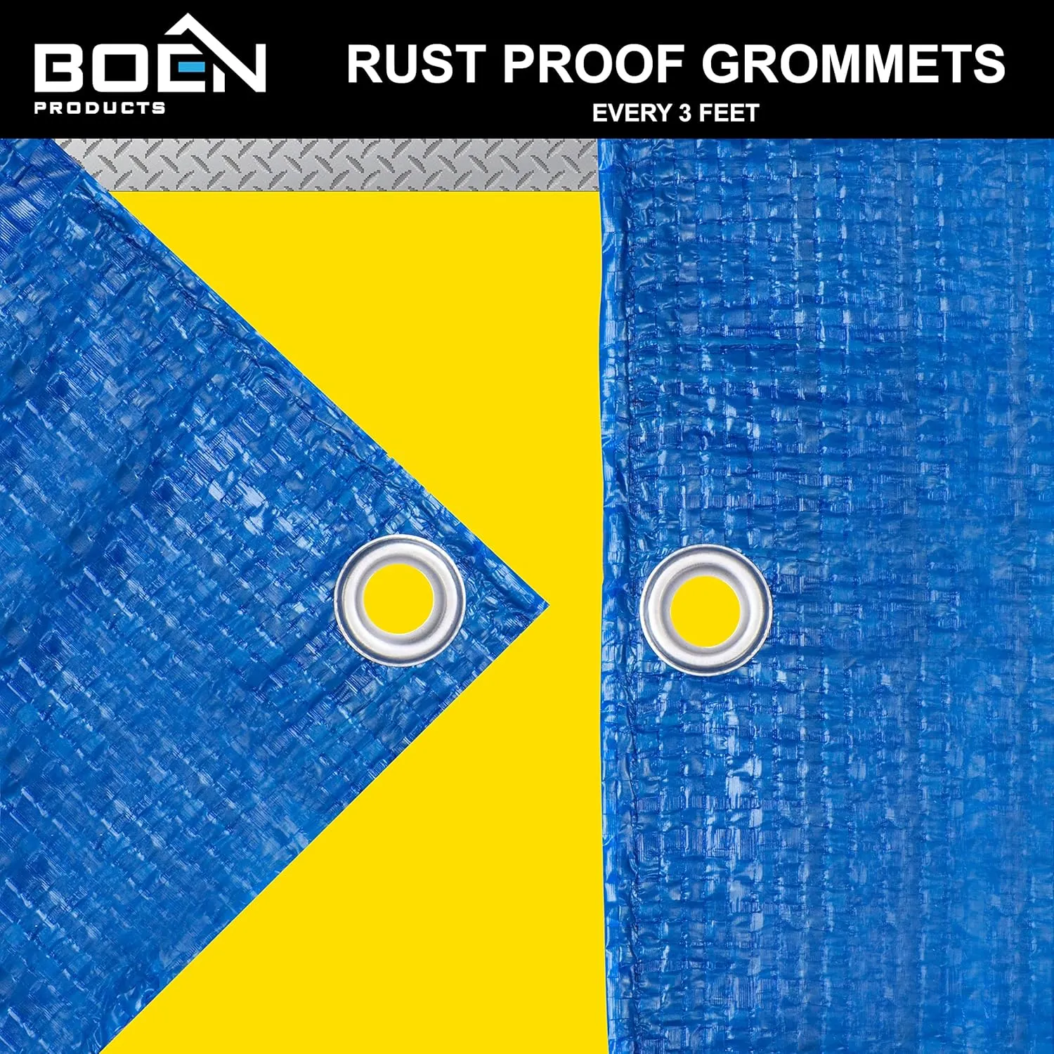 Multi-Purpose Large Tarp Waterproof Cover | Blue, 8' x 10' 5 Mil Thick | Rip Proof Tarps | Thick Weave Material, UV Resistant Great for Tarpaulin Canopy Tent, Boat, RV or Pool Cover