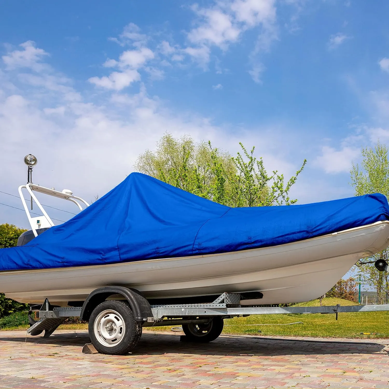 Multi-Purpose Large Tarp Waterproof Cover | Blue, 8' x 10' 5 Mil Thick | Rip Proof Tarps | Thick Weave Material, UV Resistant Great for Tarpaulin Canopy Tent, Boat, RV or Pool Cover