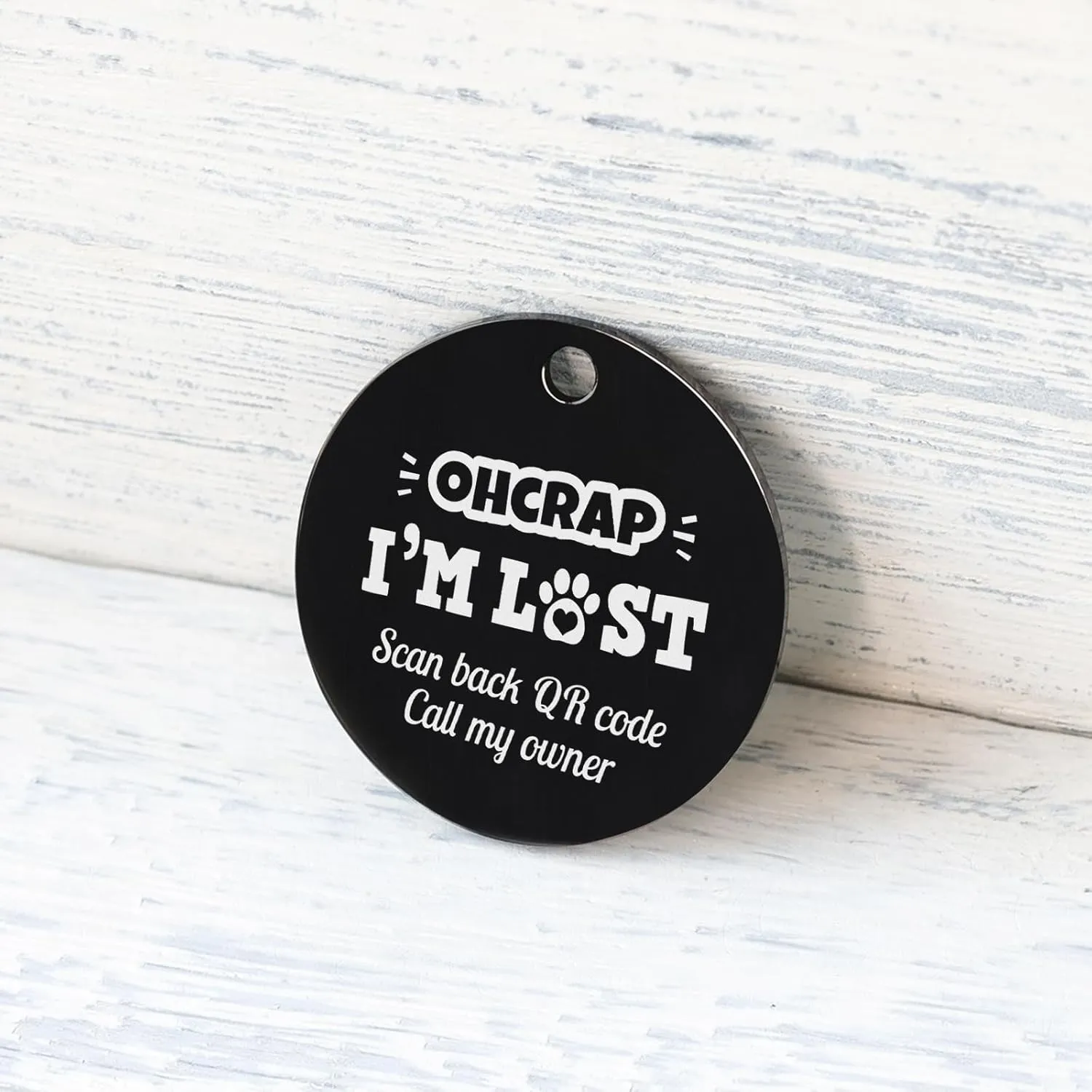 MYLUCKYTAG QR Code Stainless Steel Personalized Dog ID Tag, Engraved Collar Tag, Digital Pet Profile, Location Alert Email