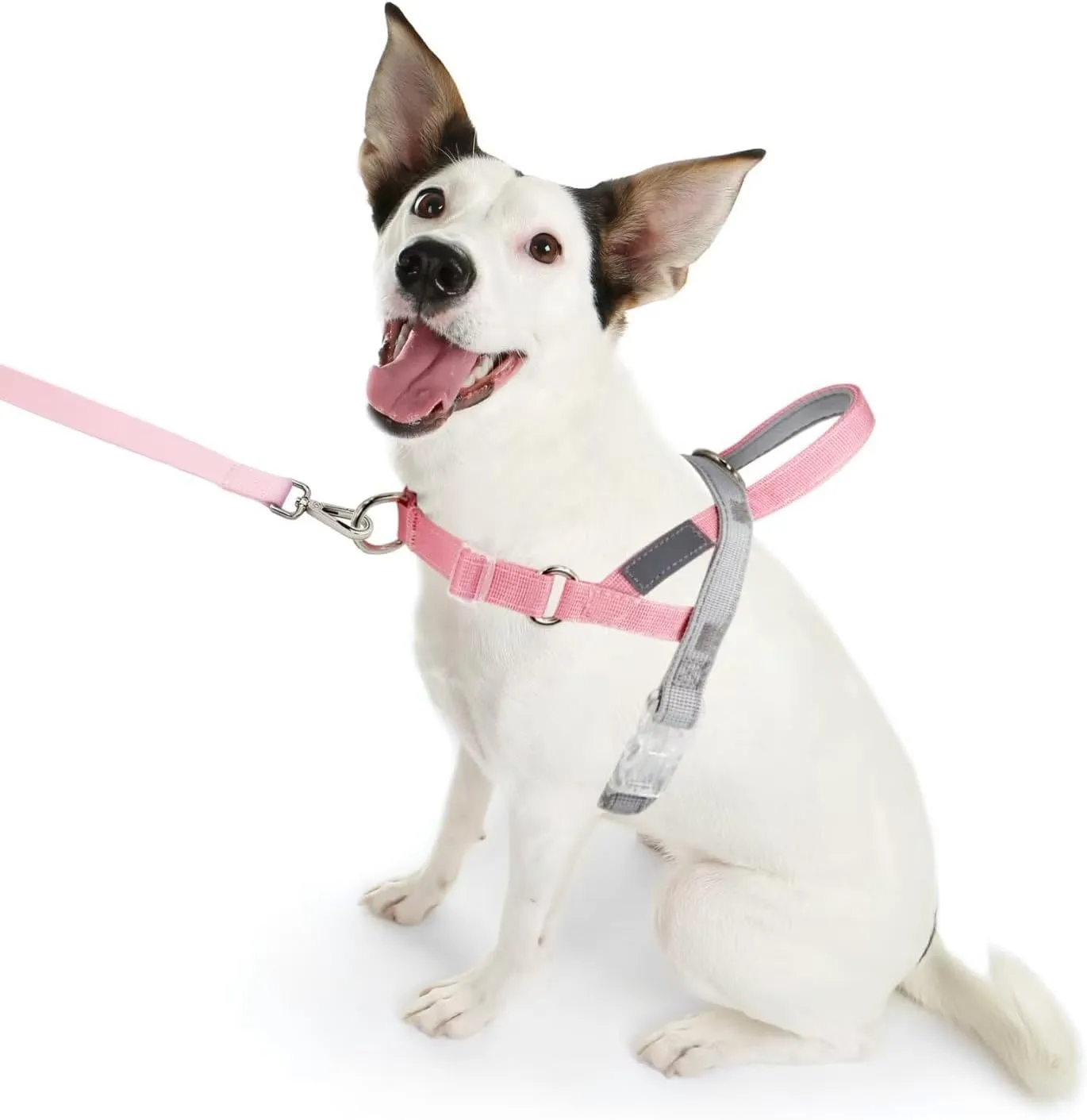 No Pull Dog Harness, Easy Walk Dog Harness,Freedom No Pull Dog Harness for Small Medium Dogs, Neck&Chest Adjustable, Soft Padded & Reflective Strip Escape Proof Dog Harness(Pink,S)