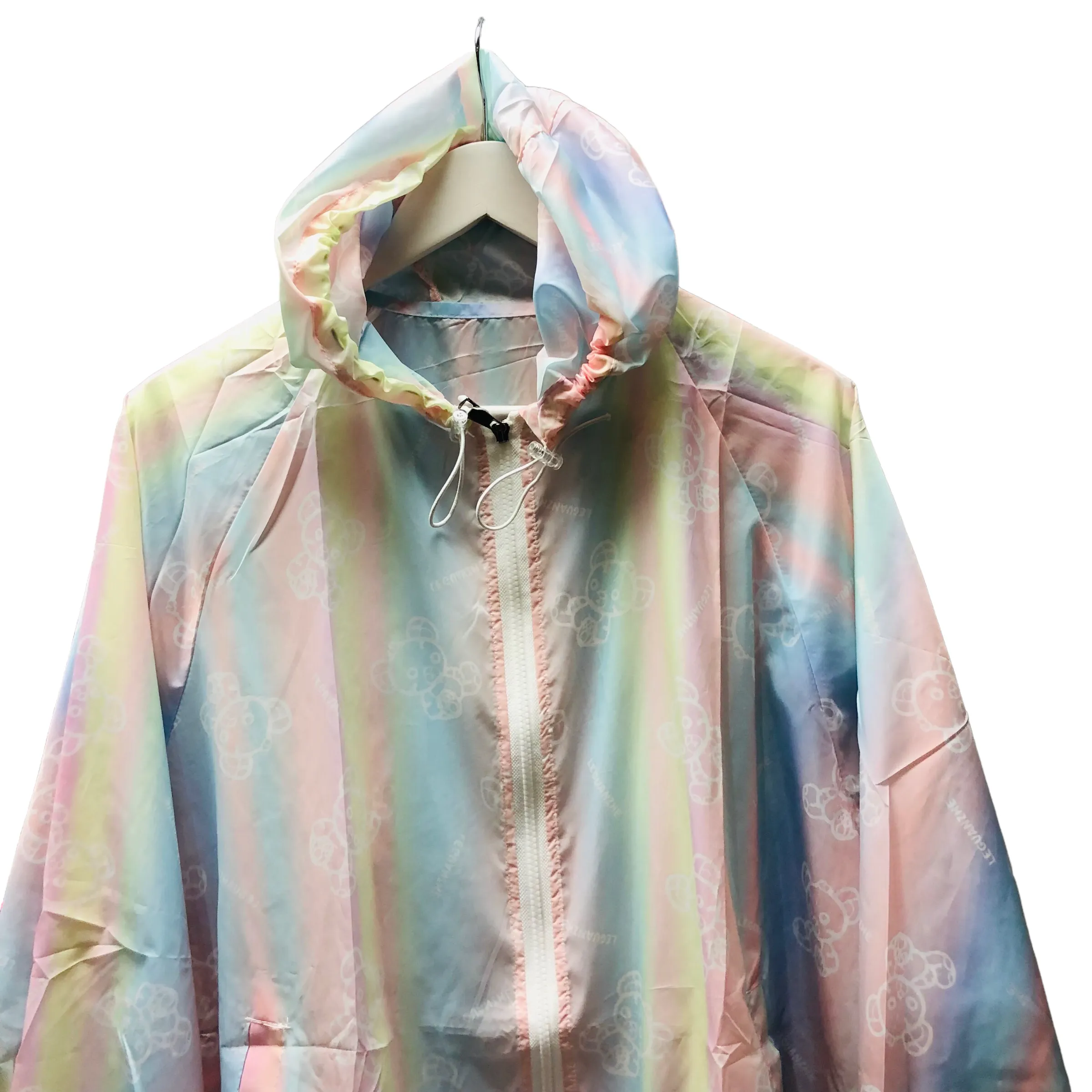 Pastel Sequin Eyeball Rainbow Teddy Hoodie Jacket
