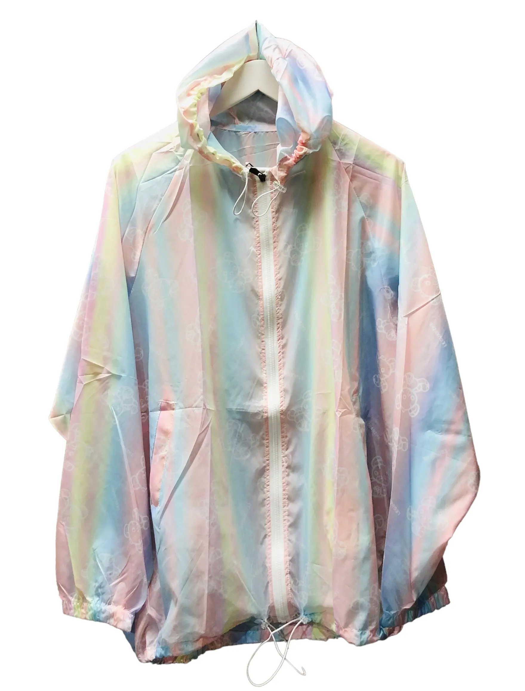 Pastel Sequin Eyeball Rainbow Teddy Hoodie Jacket