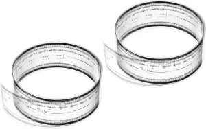 PATIKIL Film Flexible Ruler 100cm 0.1mm Scale with R Angle and Width Lines Clear PET Plastic Soft Folding Straight Ruler for Factory, Transparent, 2 Pcs