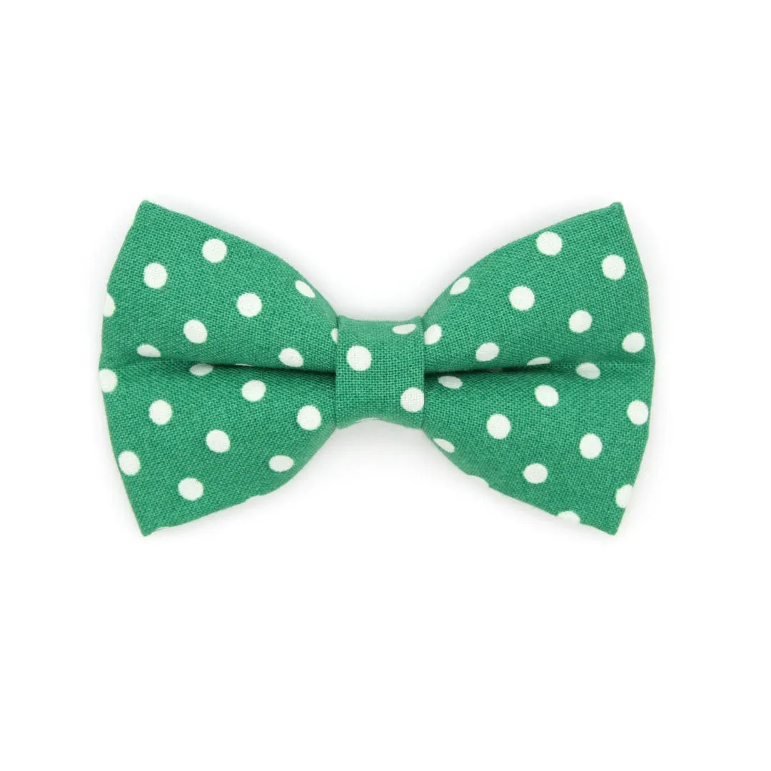 Pet Bow Tie - "Polka Dot - Green" - Glow In the Dark Green Cat Bow Tie / Wedding, Birthday, St. Patrick's Day / For Cats   Small Dogs (One Size)