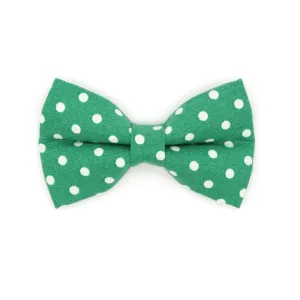 Pet Bow Tie - "Polka Dot - Green" - Glow In the Dark Green Cat Bow Tie / Wedding, Birthday, St. Patrick's Day / For Cats   Small Dogs (One Size)