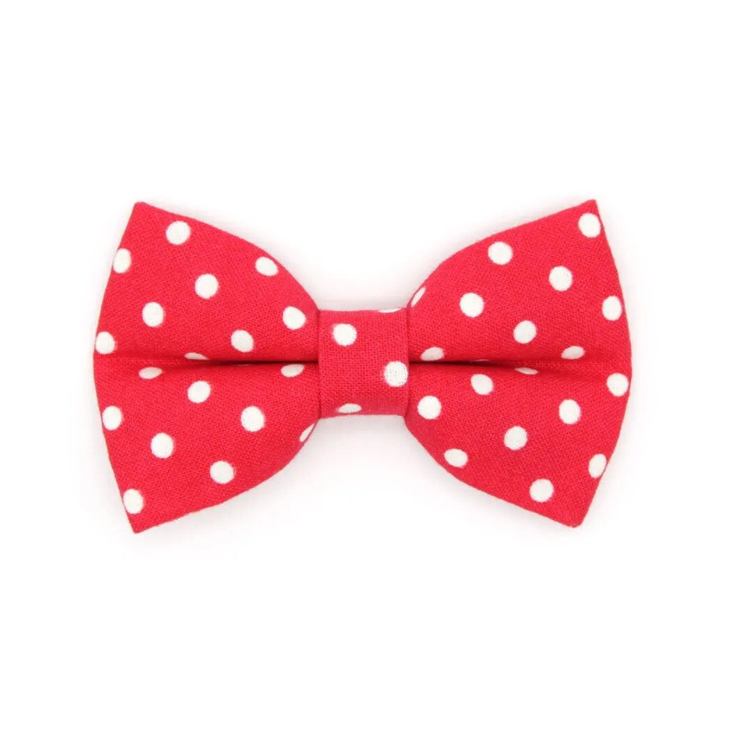 Pet Bow Tie - "Polka Dot - Red" - Glow In the Dark Red Cat Bow Tie / Wedding, Birthday, Valentine's Day / For Cats   Small Dogs (One Size)