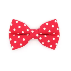 Pet Bow Tie - "Polka Dot - Red" - Glow In the Dark Red Cat Bow Tie / Wedding, Birthday, Valentine's Day / For Cats   Small Dogs (One Size)