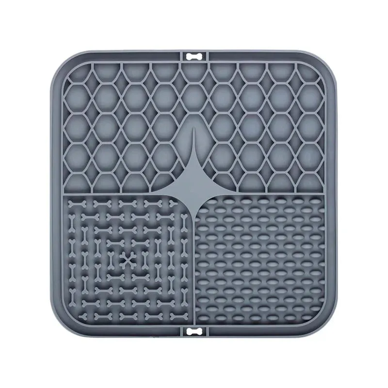 Pet Plate Lick Mat for Dogs Pet Slow Food Plate Dog Bathing Distraction Silicone Mat Dog Sucker Food Training Dog Feeding Supplies