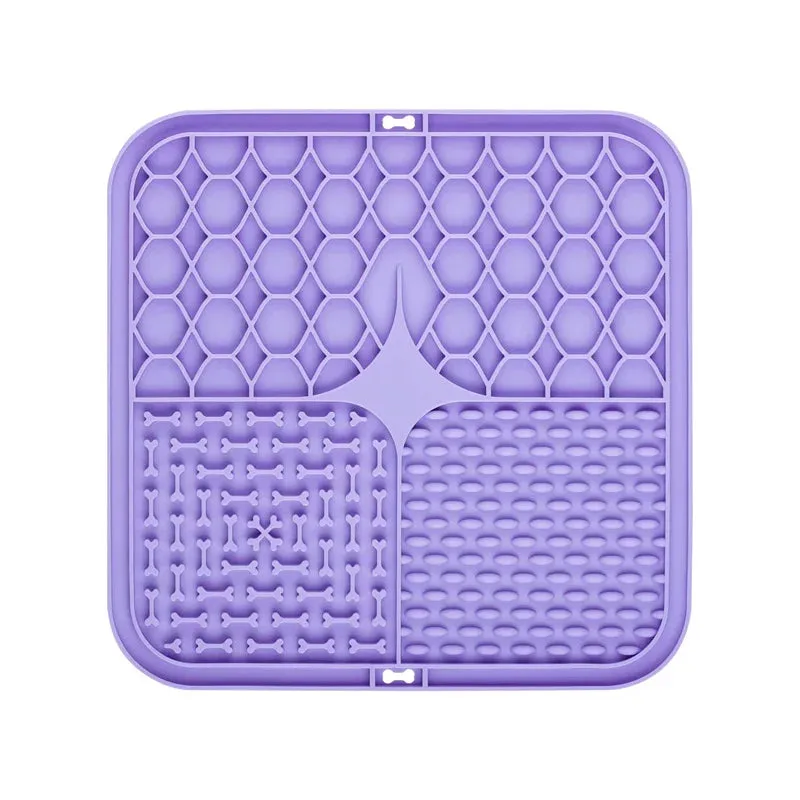 Pet Plate Lick Mat for Dogs Pet Slow Food Plate Dog Bathing Distraction Silicone Mat Dog Sucker Food Training Dog Feeding Supplies