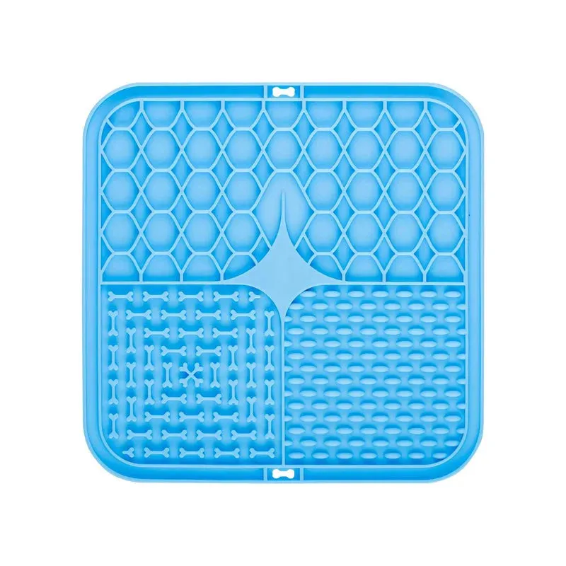 Pet Plate Lick Mat for Dogs Pet Slow Food Plate Dog Bathing Distraction Silicone Mat Dog Sucker Food Training Dog Feeding Supplies