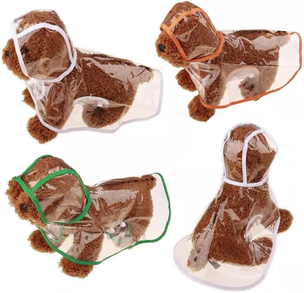 Pet Raincoat,Small Dog Waterproof Puppy Raincoat Coat Transparent Pet Dog Rainwear Clothes for Small Dogs Cats (S,Green)