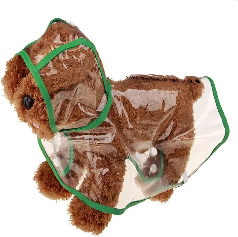 Pet Raincoat,Small Dog Waterproof Puppy Raincoat Coat Transparent Pet Dog Rainwear Clothes for Small Dogs Cats (S,Green)