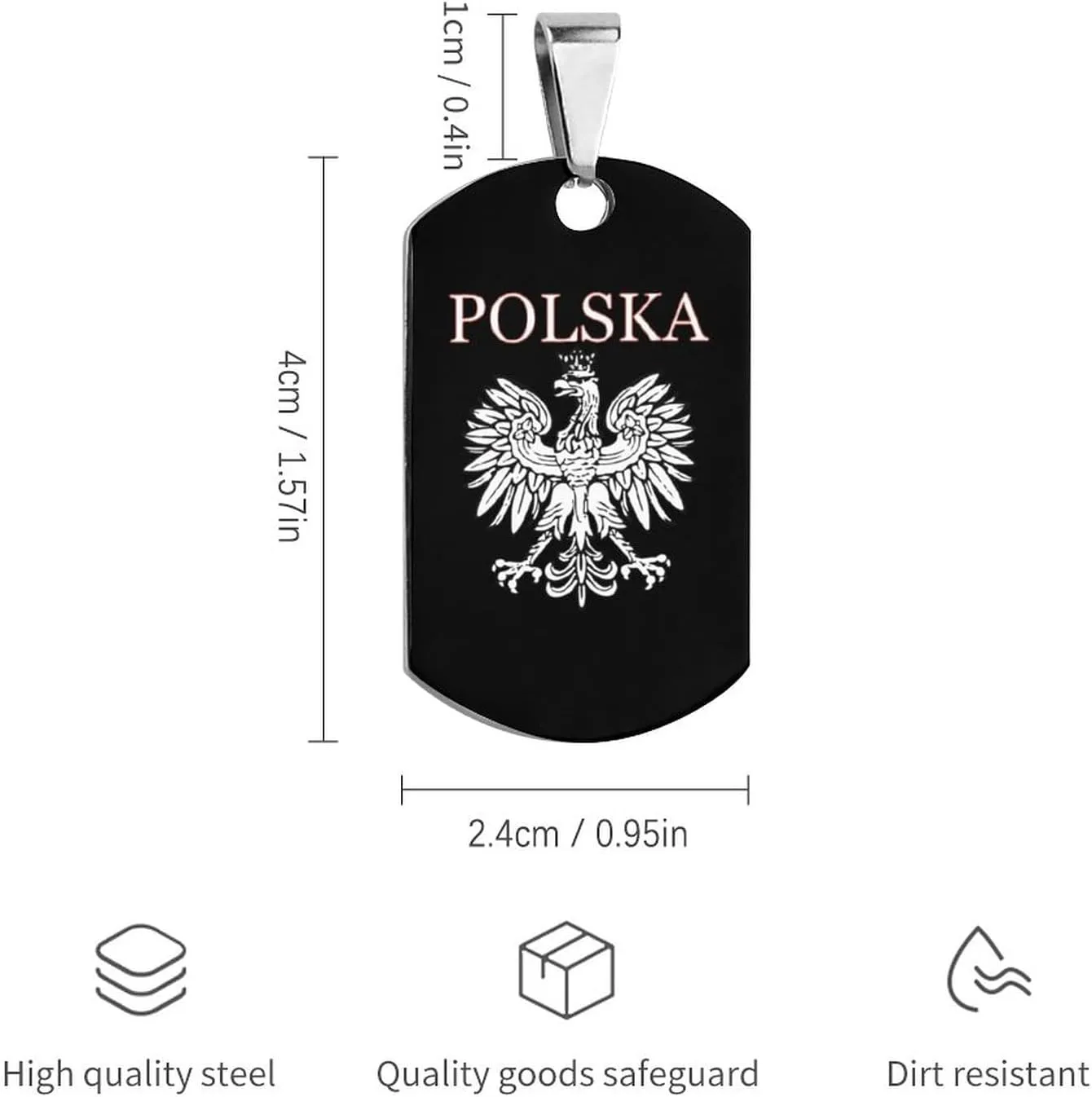 Polska Eagle Stainless Steel Pet Dog Tag Pets Collar Charm ID Tags