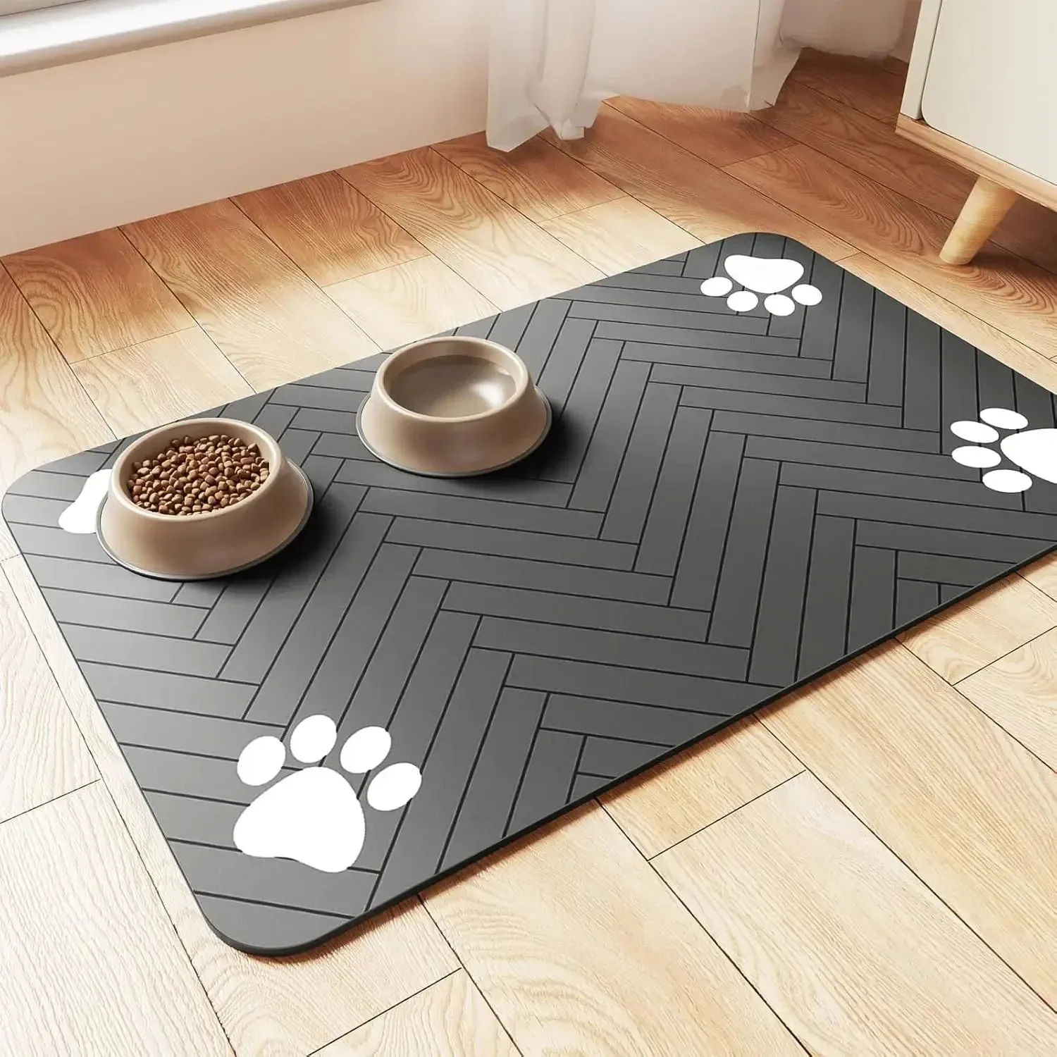 Premium Pet Feeding Mat - Quick-Dry, Waterproof Backing for Dogs and Cats