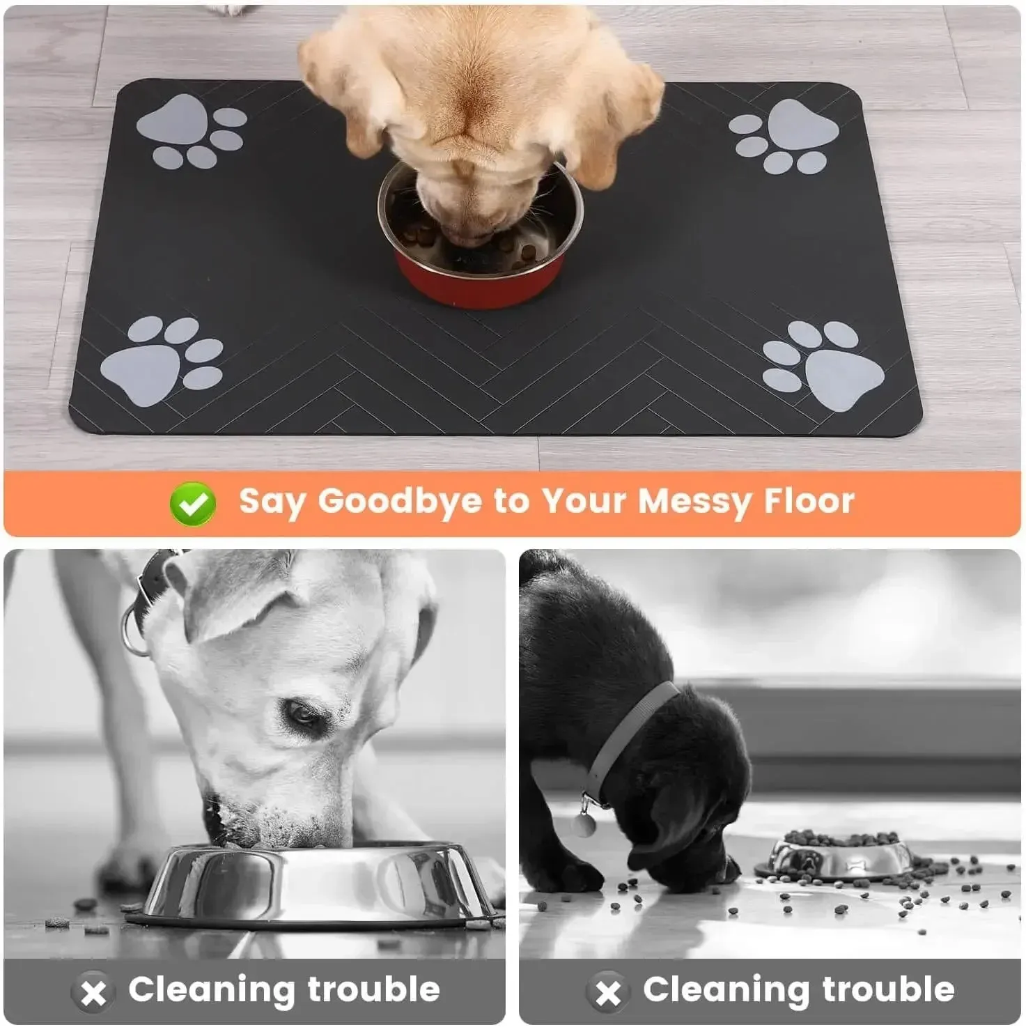 Premium Pet Feeding Mat - Quick-Dry, Waterproof Backing for Dogs and Cats