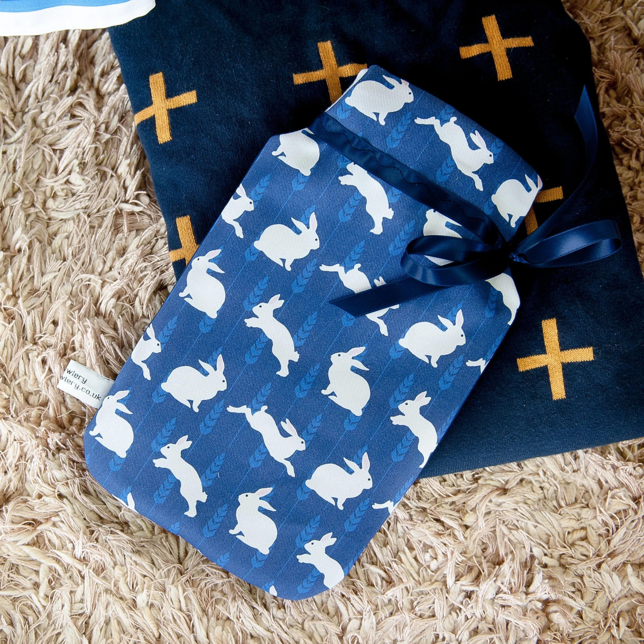 Rabbit Print Hot Water Bottle
