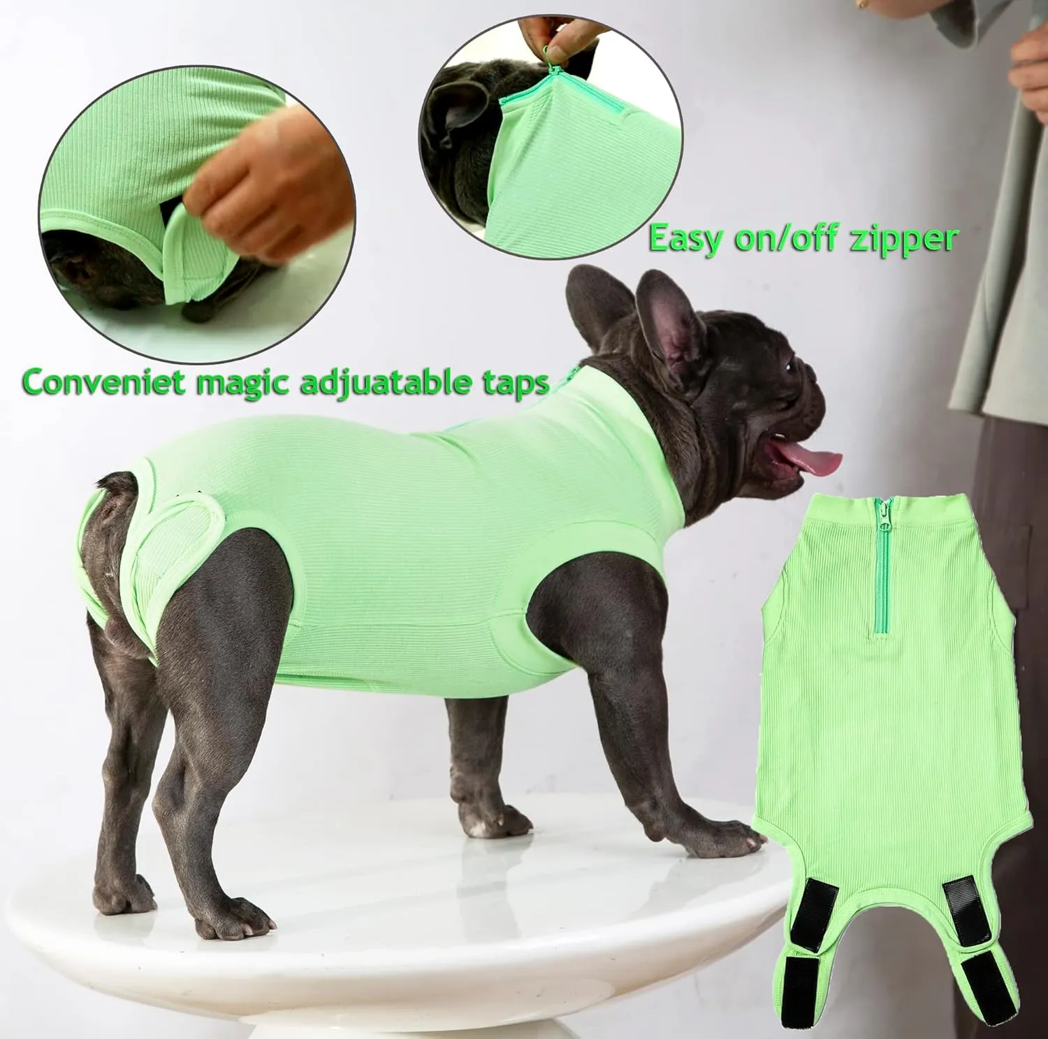 Recovery Suit for Dogs,Dog Cone Alternative Zipper Surgery Suit Female Spay,Soft Dog Surgery Suit for Anti Licking,Breathable Surgical Suit for Dogs Female Spay