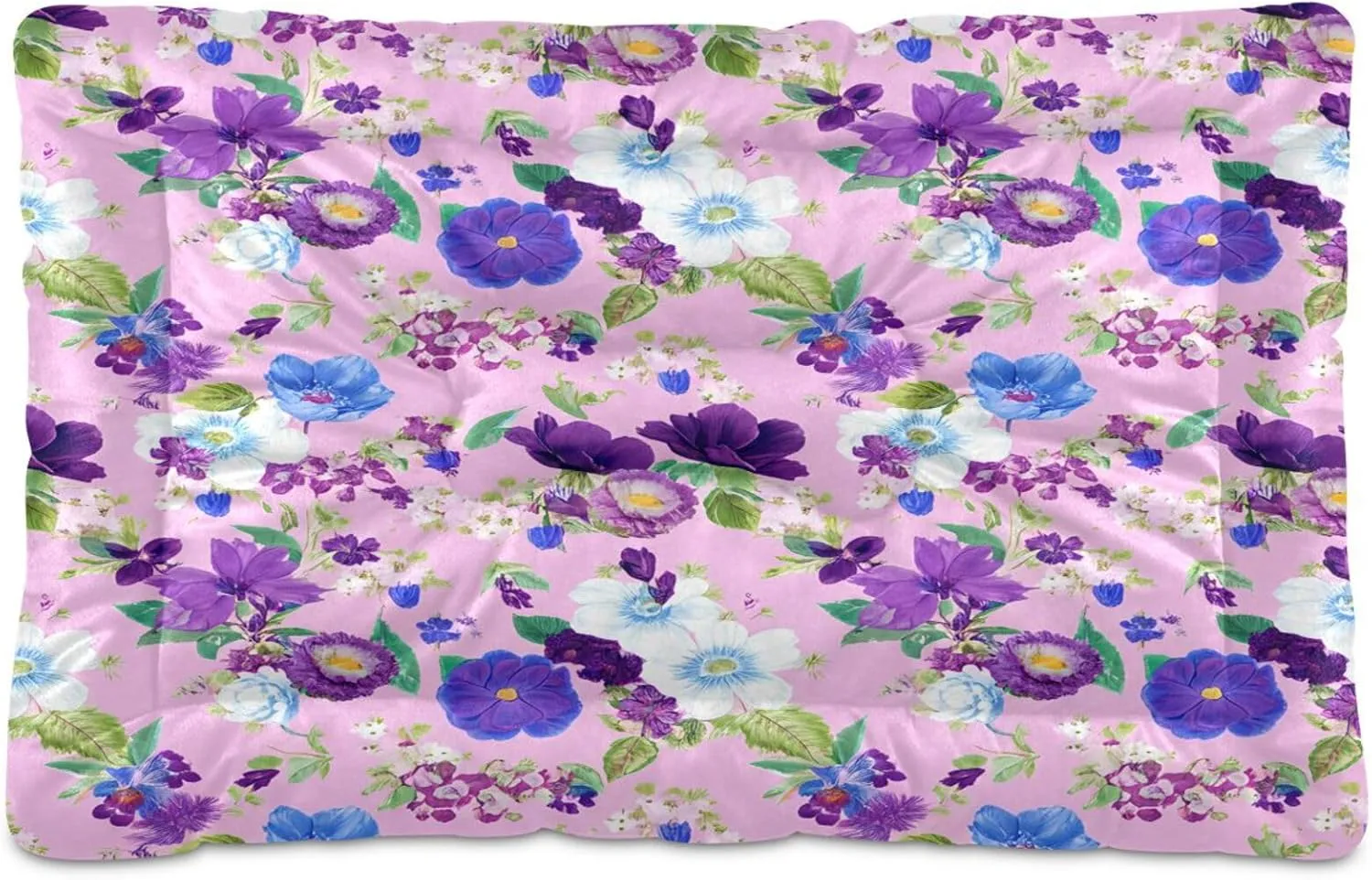 Romantic Flowers Outdoor Dog Bed for Small Dogs Washable Waterproof Travel Pet Bed Mat Portable Cat Bed with Non-Slip Bottom for Indoor and Sleeping 18 x 24 Inch
