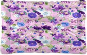 Romantic Flowers Outdoor Dog Bed for Small Dogs Washable Waterproof Travel Pet Bed Mat Portable Cat Bed with Non-Slip Bottom for Indoor and Sleeping 18 x 24 Inch