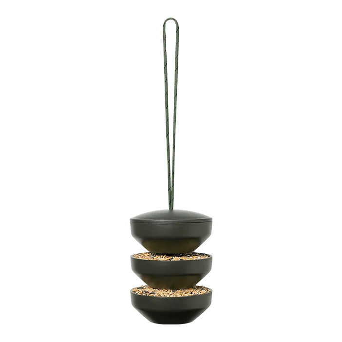 Rosendahl Recycled Bird Feeding Station Hanging, H: 6.9", Green